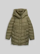 TOM TAILOR Damen Puffer-Mantel im 2-in-1-Look, grün, Uni – Bild 3