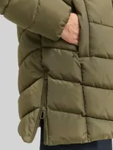 TOM TAILOR Damen Puffer-Mantel im 2-in-1-Look, grün, Uni – Bild 6
