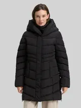 TOM TAILOR Damen Puffer-Mantel im 2-in-1-Look, schwarz, Uni – Bild 4