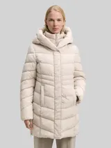 TOM TAILOR Damen Puffer-Mantel im 2-in-1-Look, weiß, Uni – Bild 4
