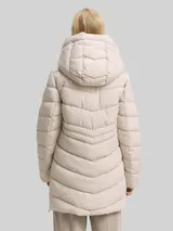 TOM TAILOR Damen Puffer-Mantel im 2-in-1-Look, weiß, Uni – Bild 5