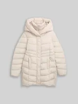 TOM TAILOR Damen Puffer-Mantel im 2-in-1-Look, weiß, Uni – Bild 3