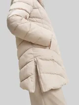 TOM TAILOR Damen Puffer-Mantel im 2-in-1-Look, weiß, Uni – Bild 6