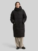 TOM TAILOR Damen Puffer-Mantel mit abnehmbarer Kapuze, schwarz, Uni – Bild 4