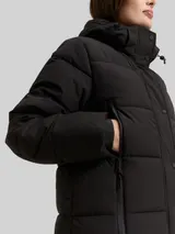 TOM TAILOR Damen Puffer-Mantel mit abnehmbarer Kapuze, schwarz, Uni – Bild 6