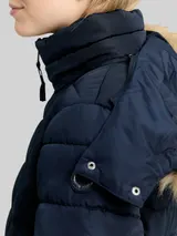 TOM TAILOR Damen Puffer-Mantel mit abnehmbarer Kapuze, blau, Uni – Bild 6