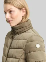 TOM TAILOR Damen Puffer-Mantel mit abnehmbarer Kapuze, grün, Uni – Bild 6