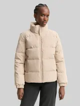 TOM TAILOR DENIM Damen Cord Pufferjacke mit Stehkragen, braun, Uni – Bild 4