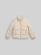 TOM TAILOR DENIM Damen Cord Pufferjacke mit Stehkragen, braun, Uni – Bild 3