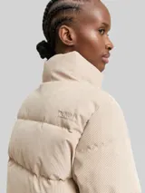 TOM TAILOR DENIM Damen Cord Pufferjacke mit Stehkragen, braun, Uni – Bild 6