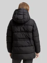 TOM TAILOR DENIM Damen Puffer-Mantel mit Knopfleiste, schwarz, Uni – Bild 5