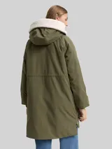 TOM TAILOR DENIM Damen Winter Parka mit Kapuze, grün, Uni – Bild 5