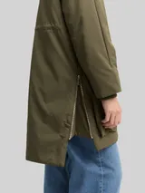 TOM TAILOR DENIM Damen Winter Parka mit Kapuze, grün, Uni – Bild 6