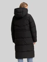 TOM TAILOR DENIM Damen Puffer-Mantel mit Kapuze, schwarz, Uni – Bild 5