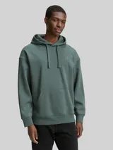 TOM TAILOR DENIM Herren Relaxed Fit Hoodie Sweatshirt mit Rückenprint, grün, Uni – Bild 4