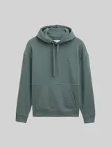 TOM TAILOR DENIM Herren Relaxed Fit Hoodie Sweatshirt mit Rückenprint, grün, Uni – Bild 3