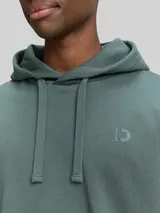 TOM TAILOR DENIM Herren Relaxed Fit Hoodie Sweatshirt mit Rückenprint, grün, Uni – Bild 6