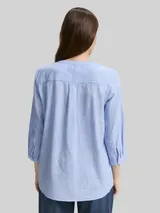 TOM TAILOR Damen Bluse aus Baumwolle, blau, Uni – Bild 5