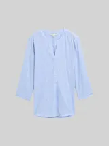 TOM TAILOR Damen Bluse aus Baumwolle, blau, Uni – Bild 3