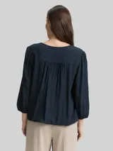 TOM TAILOR Damen Bluse aus Viskose, blau, Uni – Bild 5