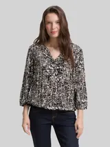 TOM TAILOR Damen Bluse aus Viskose, blau, Gemustert – Bild 4