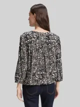 TOM TAILOR Damen Bluse aus Viskose, blau, Gemustert – Bild 5