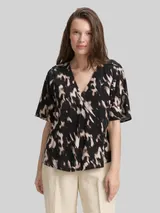 TOM TAILOR Damen Bluse mit Muster, braun, Animalprint – Bild 4