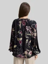 TOM TAILOR Damen Loose Fit Bluse mit Muster, blau, Geblümt – Bild 5