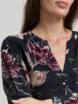 TOM TAILOR Damen Loose Fit Bluse mit Muster, blau, Geblümt – Bild 6