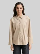TOM TAILOR Damen Overshirt in Wildleder-Optik, grau, Uni – Bild 4