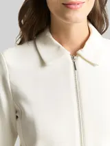 TOM TAILOR Damen Regular Fit Jacke mit Reißverschluss, weiß, Uni – Bild 6