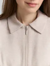 TOM TAILOR Damen Regular Fit Jacke mit Reißverschluss, braun, Meliert – Bild 6