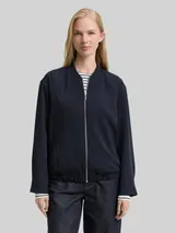 TOM TAILOR Damen Loose Fit Blouson Jacke, blau, Uni – Bild 4