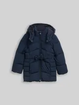 TOM TAILOR Mädchen Puffer-Mantel mit Gürtel, blau, Uni – Bild 3