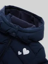 TOM TAILOR Mädchen Puffer-Mantel mit Gürtel, blau, Uni – Bild 4