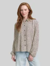 TOM TAILOR DENIM Damen Hemdbluse mit Muster, weiß, Gepunktet – Bild 4