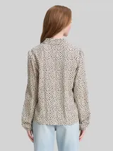 TOM TAILOR DENIM Damen Hemdbluse mit Muster, weiß, Gepunktet – Bild 5
