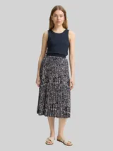 TOM TAILOR Damen Plissee Midi-Rock, blau, Uni – Bild 4
