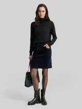 TOM TAILOR Damen Cordrock mit Kordelzug, blau, Uni – Bild 4