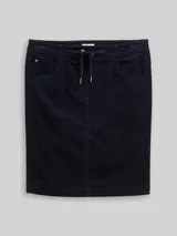 TOM TAILOR Damen Cordrock mit Kordelzug, blau, Uni – Bild 3
