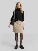 TOM TAILOR Damen Rock in Wildleder-Optik, grau, Uni – Bild 4