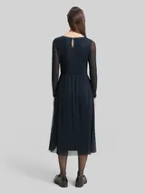 TOM TAILOR Damen Midi-Meshkleid mit Muster, blau, Gemustert – Bild 5