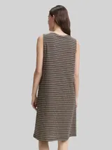 TOM TAILOR Damen Jacquard Kleid, schwarz, Gestreift – Bild 5