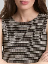 TOM TAILOR Damen Jacquard Kleid, schwarz, Gestreift – Bild 6