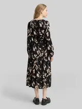 TOM TAILOR Damen Midi-Wickelkleid mit Muster, braun, Animalprint – Bild 5