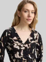 TOM TAILOR Damen Midi-Wickelkleid mit Muster, braun, Animalprint – Bild 6