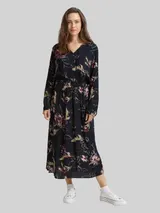 TOM TAILOR Damen Maxi-Kleid mit Blumenmuster, blau, Geblümt – Bild 4