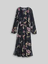 TOM TAILOR Damen Maxi-Kleid mit Blumenmuster, blau, Geblümt – Bild 3