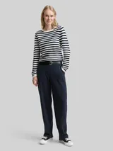 TOM TAILOR Damen TTLEA Loose Straight Hose, blau, Uni – Bild 4