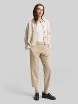TOM TAILOR Damen Loose Fit Hose in Wildleder-Optik, grau, Uni – Bild 4